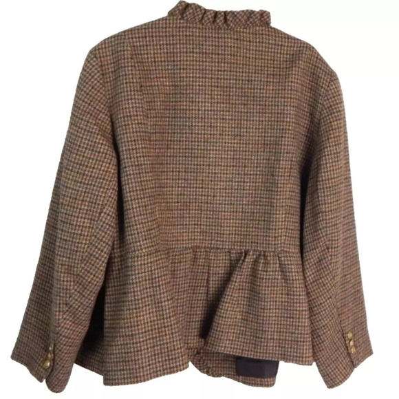 Talbots Houndstooth Ruffle Blazer - Picture 2 of 4
